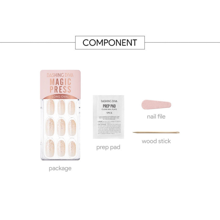 Magic Press Nails (Mani)  - MDR2F069OL Gold Shower