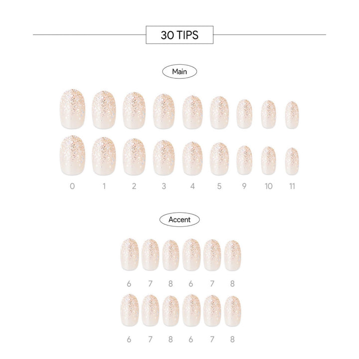 Magic Press Nails (Mani)  - MDR2F069OL Gold Shower