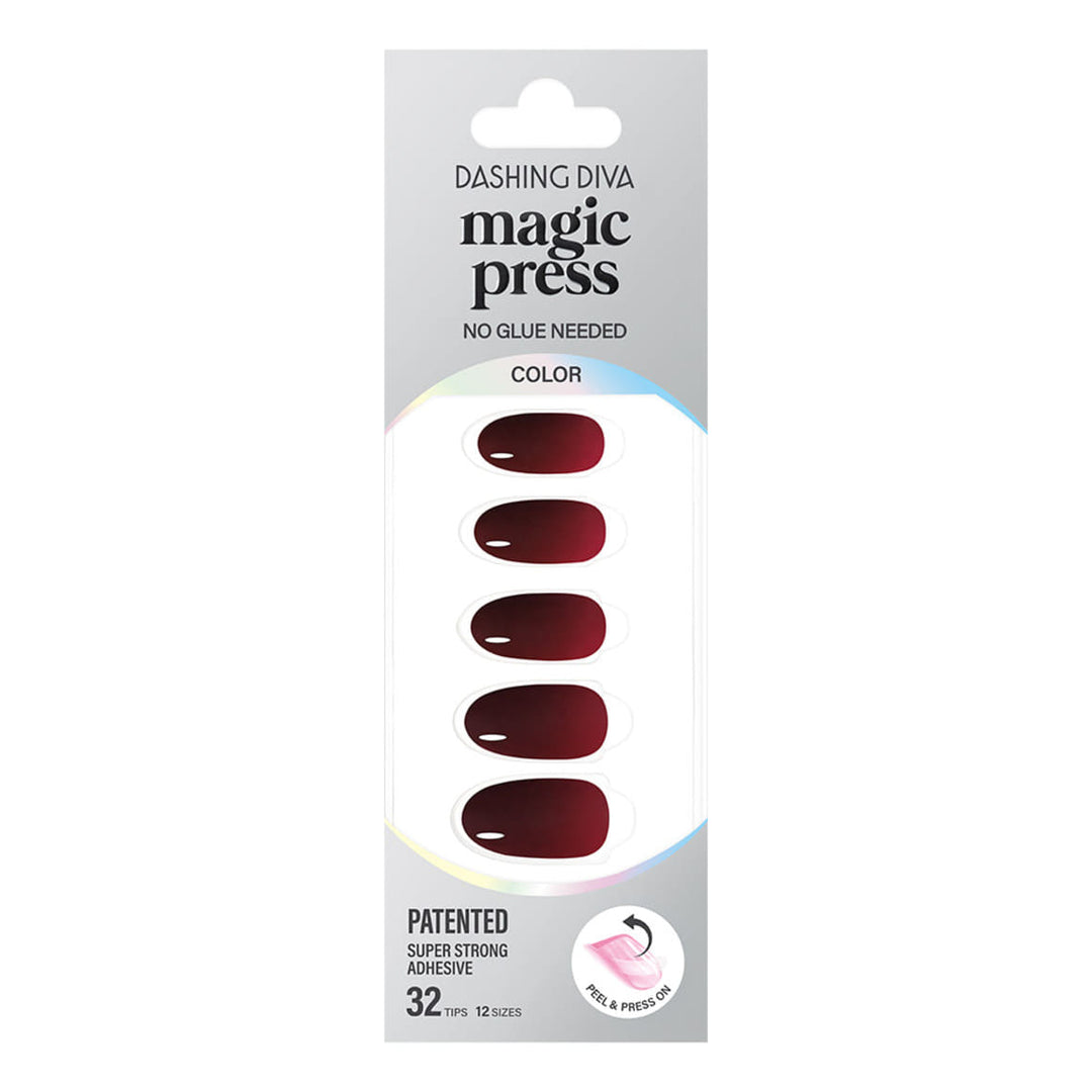 New Magic Press Nails (Mani)  - Classic Burgundy (Almond)