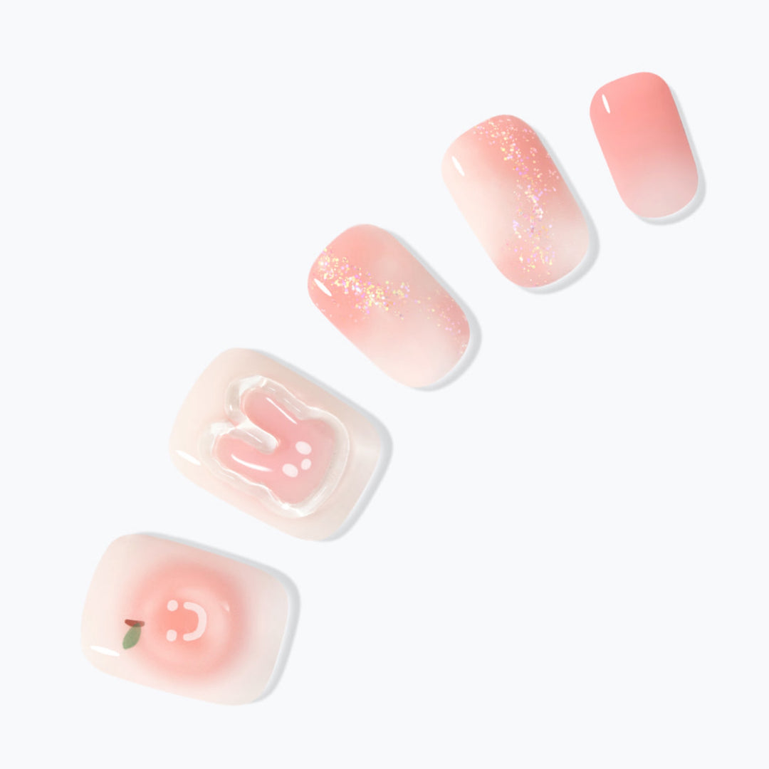 Magic Press (Mani) - Peach Rabbit (Regular Round)