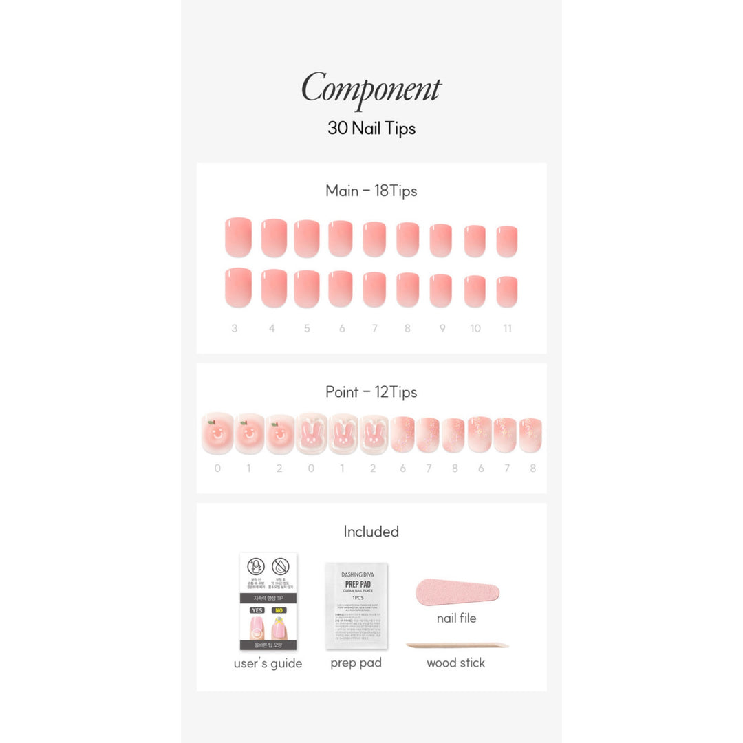 Magic Press (Mani) - Peach Rabbit (Regular Round)