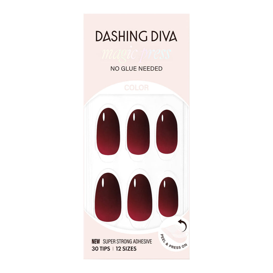 New Magic Press Nails (Mani)  - Classic Burgundy (Almond)