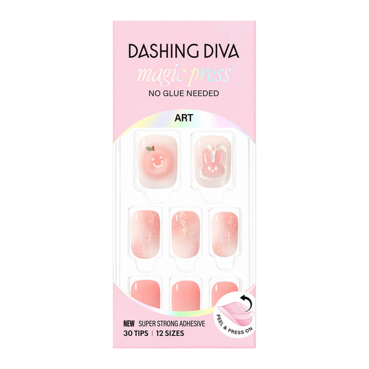 Magic Press (Mani) - Peach Rabbit (Regular Round)