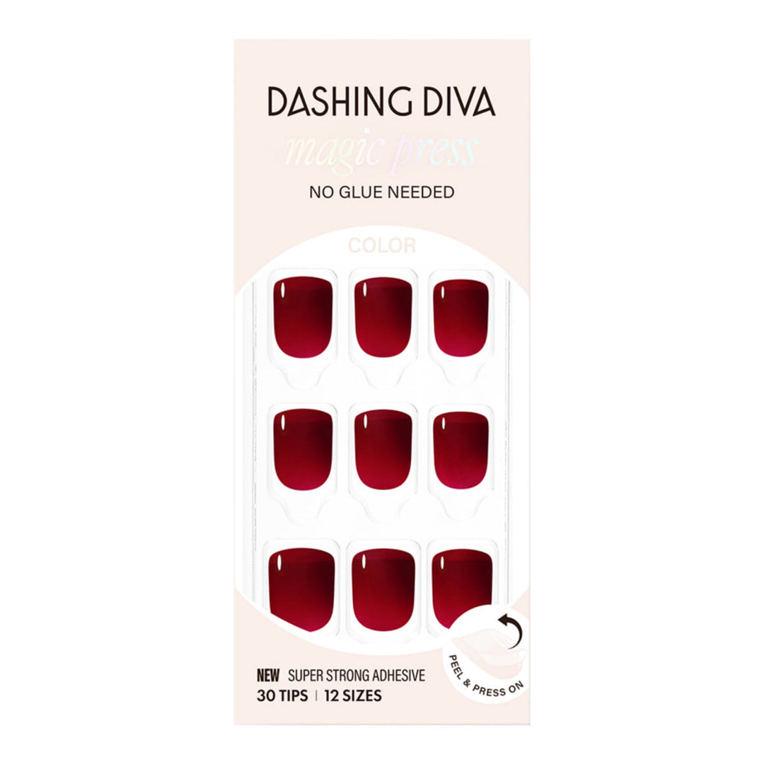 New Magic Press Nails (Mani)  - Burgundy (Short)