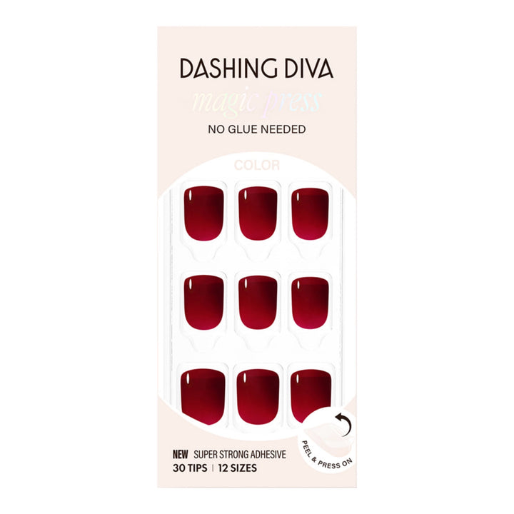 New Magic Press Nails (Mani)  - Burgundy (Short)