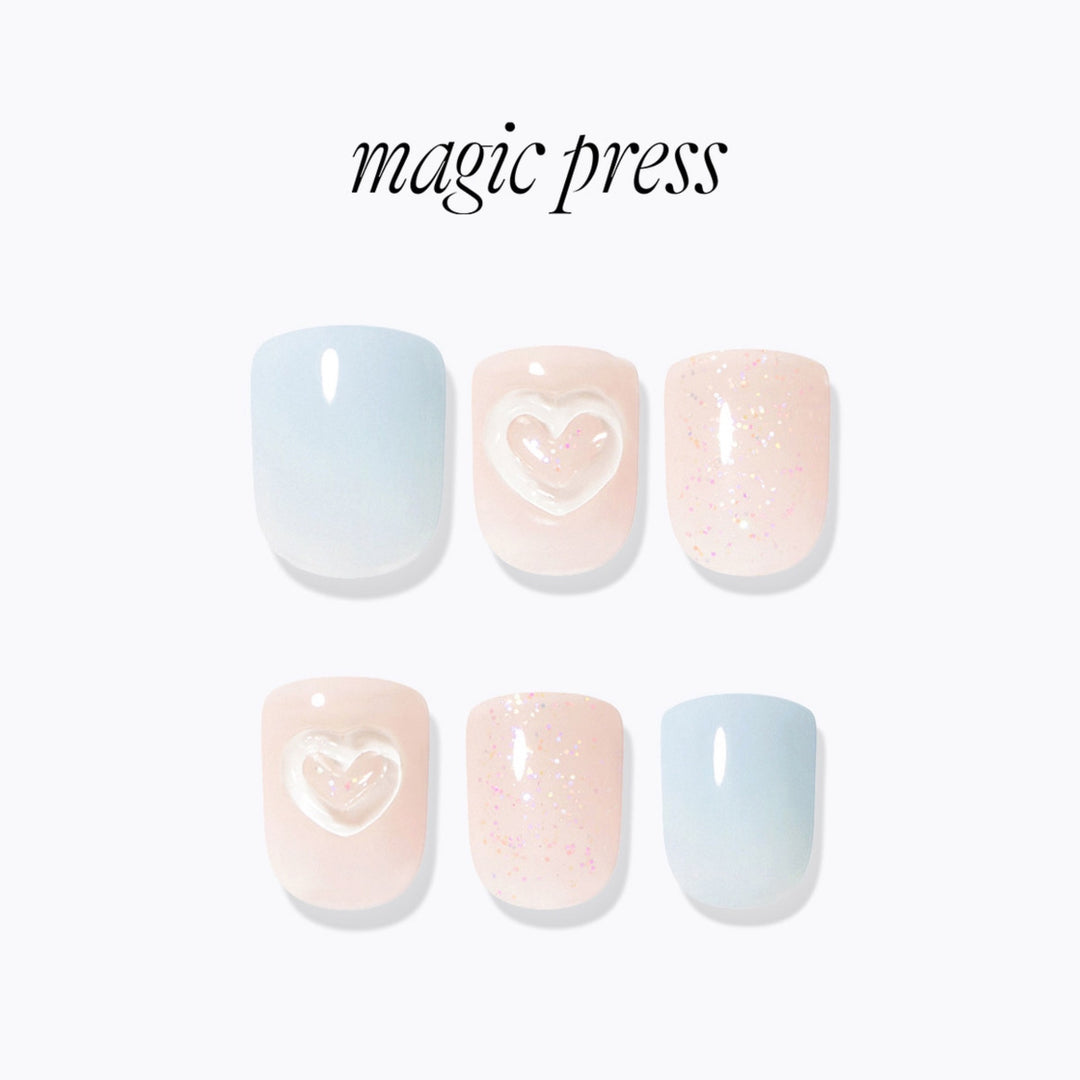 New Magic Press Nails (Mani)  - Sky Heart (Short)