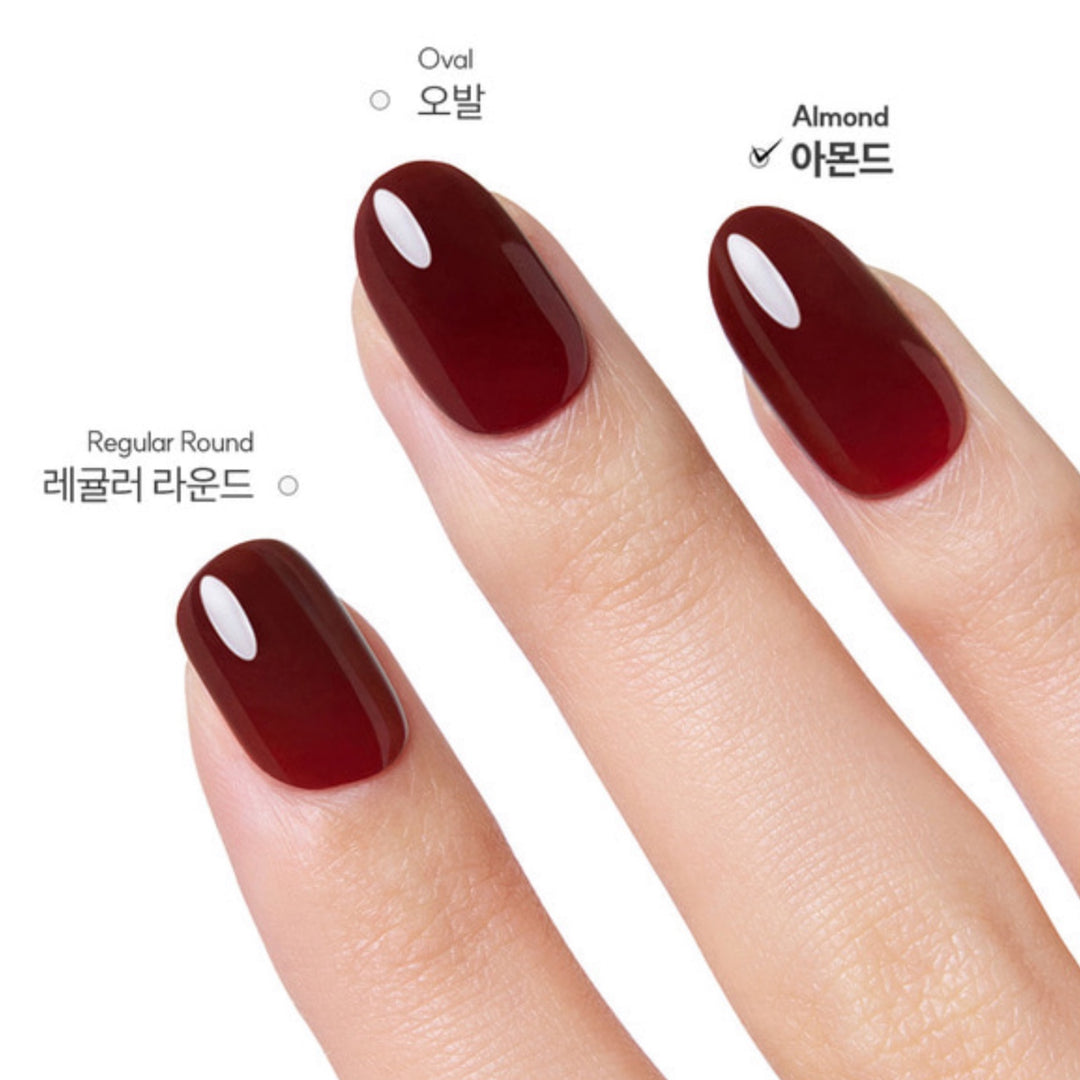 New Magic Press Nails (Mani)  - Classic Burgundy (Oval)